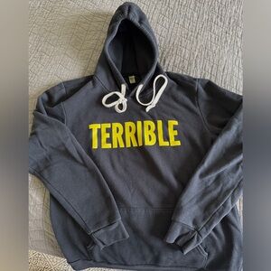 Terrible TTFA merch Black Hoodie with Yellow Print Unisex L